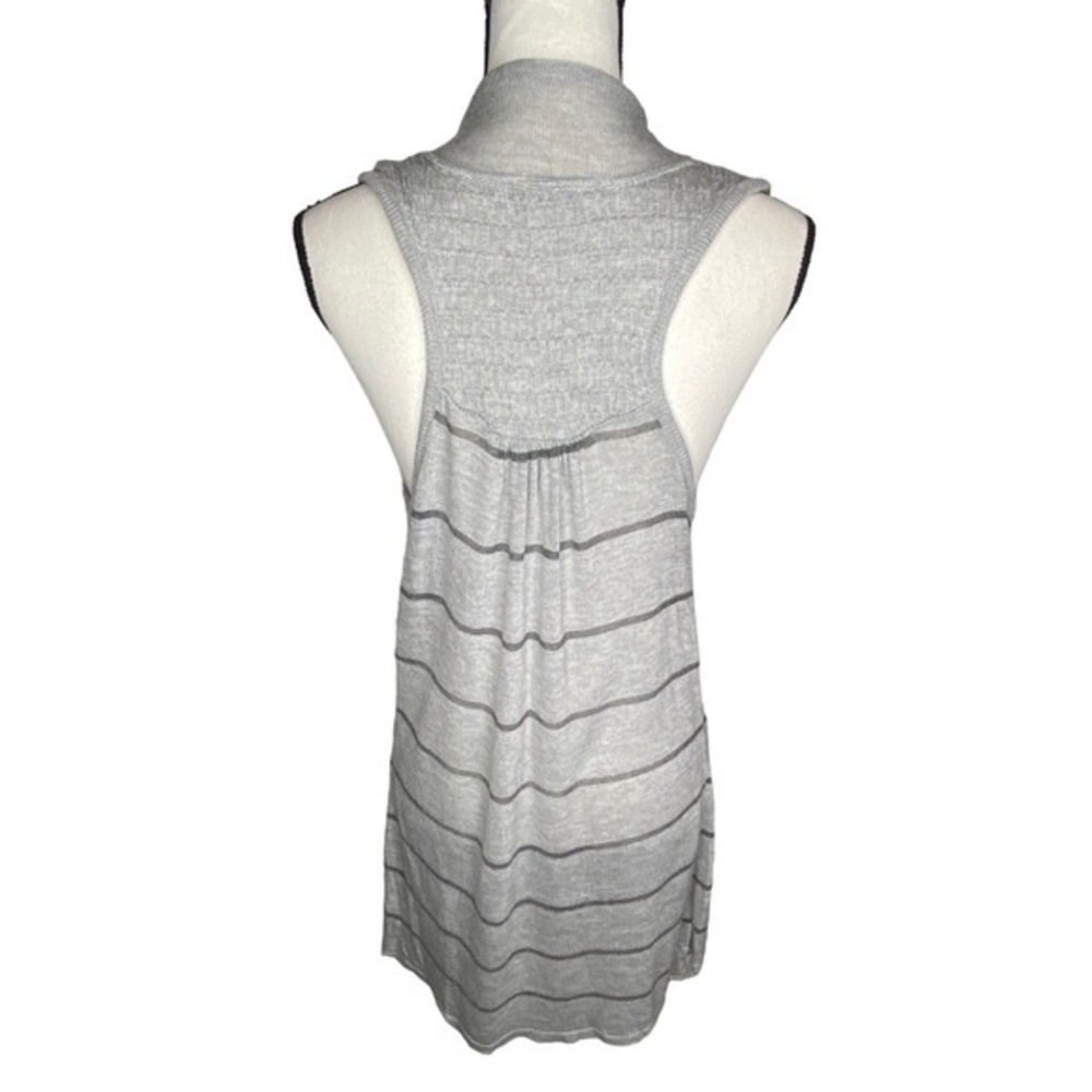 Maurices Cardigan Sweater Vest Gray Striped Knit Sleeveless Open Front Size XL - Picture 6 of 14